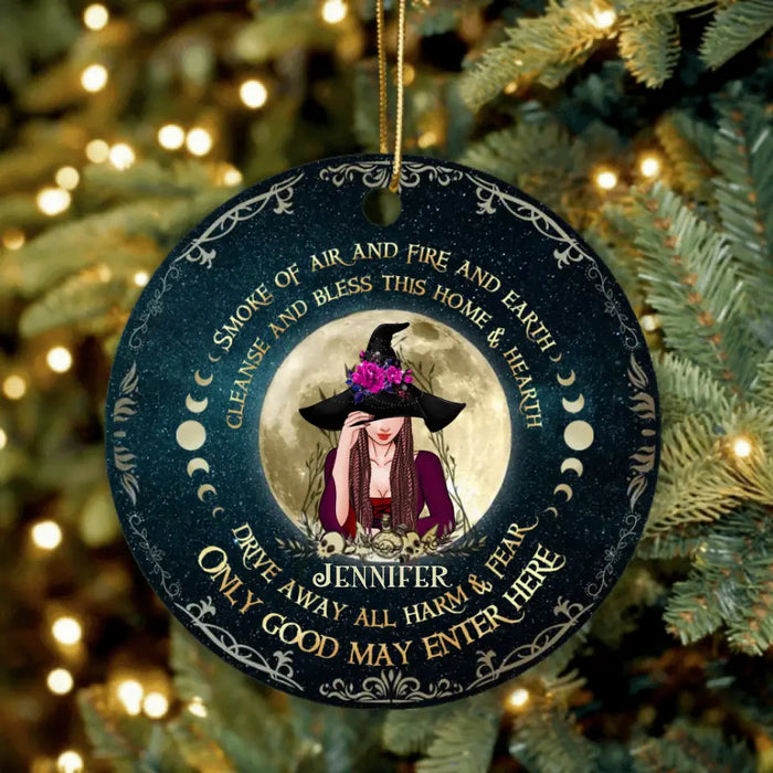 Custom Personalized Witch Circle Ornament - Gift Idea For Halloween/ Christmas - Only Good May Enter Here