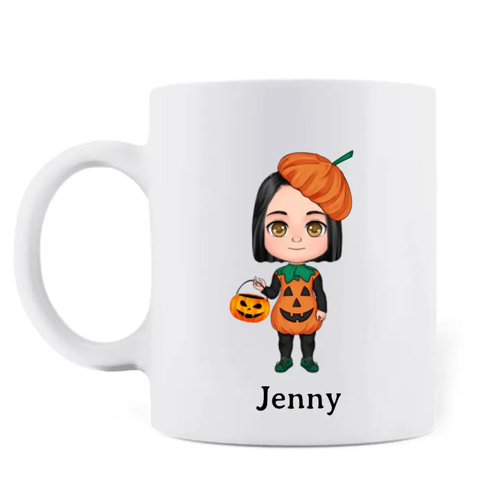 Custom Personalized Halloween Kids Mug - Upto 10 Kids - Halloween Gift Idea For Grandma/Granpa - Reason Why I Love Being A Grandma