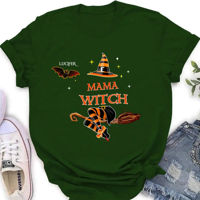 Personalized Halloween Bat T-shirt/Hoodie/Sweatshirt/Long Sleeve - Upto 6 Bats - Best Gift For Halloween Day, Mother/Grandmother - Mama Witch - 80H9EN