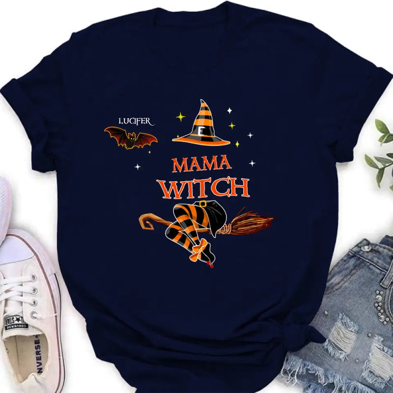 Personalized Halloween Bat T-shirt/Hoodie/Sweatshirt/Long Sleeve - Up to 6 Bats - Best Gift For Halloween Day, Mother/Grandmother - Mama Witch - 80H9EN