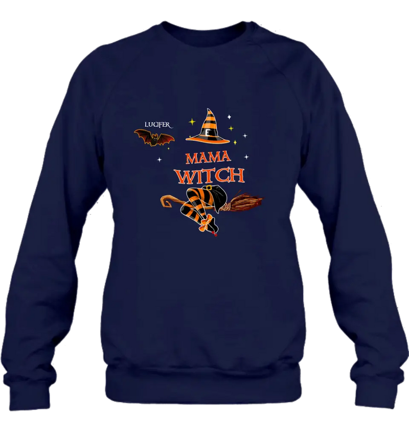 Personalized Halloween Bat T-shirt/Hoodie/Sweatshirt/Long Sleeve - Up to 6 Bats - Best Gift For Halloween Day, Mother/Grandmother - Mama Witch - 80H9EN