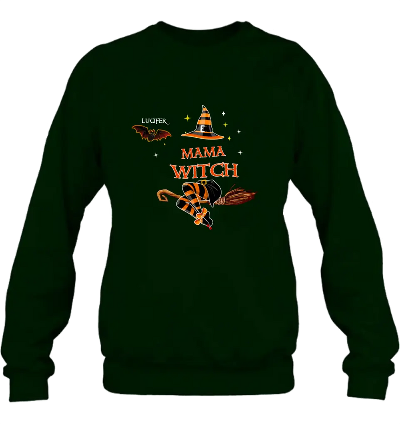 Personalized Halloween Bat T-shirt/Hoodie/Sweatshirt/Long Sleeve - Up to 6 Bats - Best Gift For Halloween Day, Mother/Grandmother - Mama Witch - 80H9EN