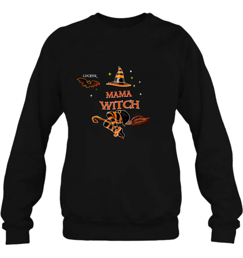 Personalized Halloween Bat T-shirt/Hoodie/Sweatshirt/Long Sleeve - Up to 6 Bats - Best Gift For Halloween Day, Mother/Grandmother - Mama Witch - 80H9EN
