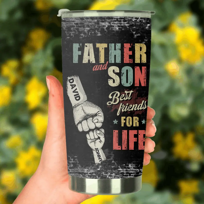 Custom Personalized Father Tumbler - Upto 5 Children - Father's Day Gift Idea from Sons/Daughters - Father And Son/Daughter Best Friends For Life