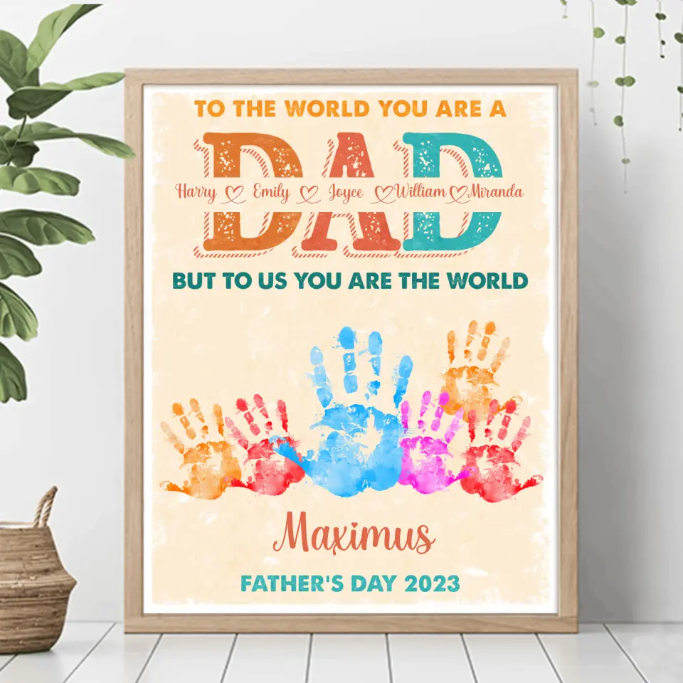 Personalized Dad Poster - Up to 5 Kids - Father's Day Gift Idea - To T ...