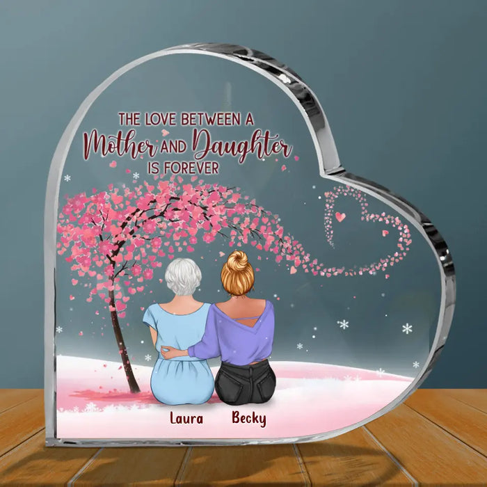 Custom Personalized Mother Crystal Heart - Upto 4 Daughters - Gift Idea for Mother's Day/Birthday - The Love Between A Mother And Daughter Is Forever