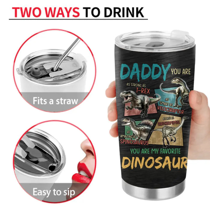 Custom Personalized Daddysaurus Tumbler - Upto 5 Kids - Gift Idea For Father's Day - Like A Normal Dad But More Rawr-Some