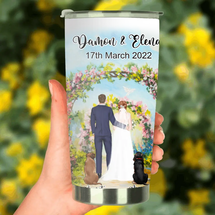 Custom Personalized Wedding Tumbler - Wedding Gift For Couple - Up to 2 Dogs