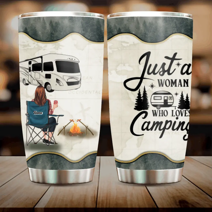 Custom Personalized Camping Tumbler - Upto 4 Pets - Best Gift For Dog Lovers/Cat Lovers - Let's Sit By The Campfire & Watch People Park Their Campers