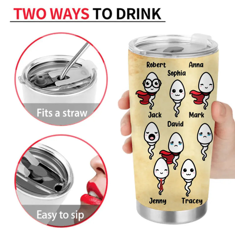 Personalized Happy Birthday Tumbler - Birthday Gift Idea For Dad - Happy Birthday! From Your Swimming Champion!