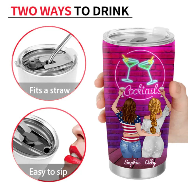 Personalized Friends Tumbler - Up to 4 Girls - Gift For Friends/Sisters - Best Bitches Here's to another year of bonding over alcohol, tolerating idiots and keeping each other sane