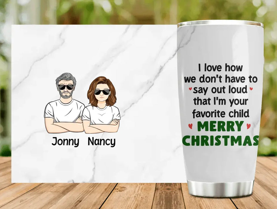 Custom Personalized Family Tumbler - Mom/Dad With A Child - Gift Idea For Family - Merry Christmas