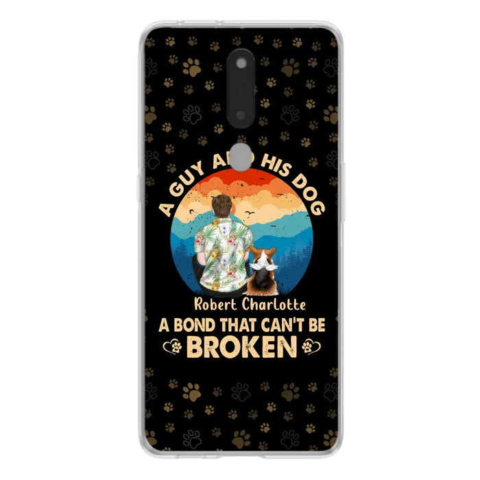 Custom Personalized Dog Dad Phone Case - Father's Day Gift Idea for Dad/Dog Lovers - Upto 4 Dogs - A Guy And His Dog A Bond That Can't Be Broken - Cases For Oppo/Xiaomi/Huawei