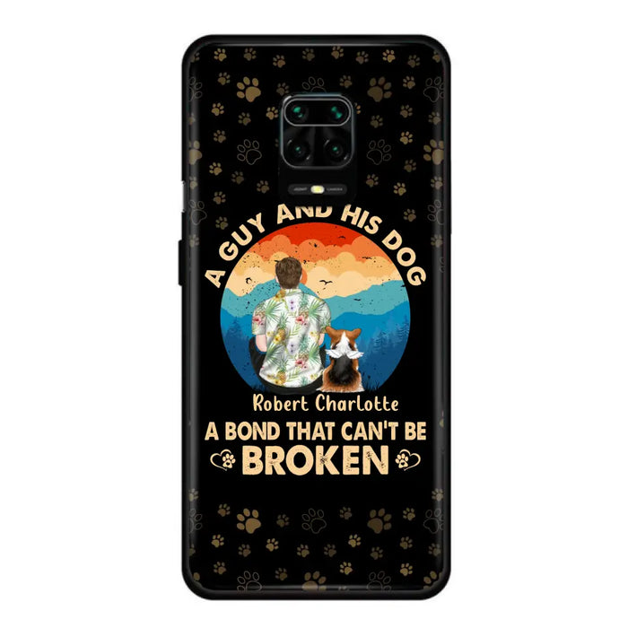 Custom Personalized Dog Dad Phone Case - Father's Day Gift Idea for Dad/Dog Lovers - Upto 4 Dogs - A Guy And His Dog A Bond That Can't Be Broken - Cases For Oppo/Xiaomi/Huawei