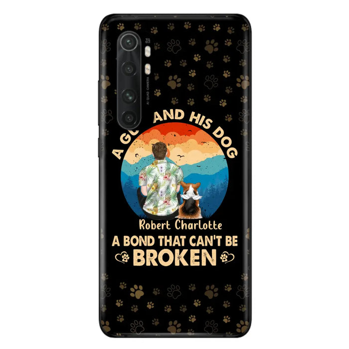 Custom Personalized Dog Dad Phone Case - Father's Day Gift Idea for Dad/Dog Lovers - Upto 4 Dogs - A Guy And His Dog A Bond That Can't Be Broken - Cases For Oppo/Xiaomi/Huawei