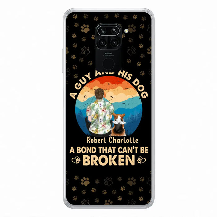 Custom Personalized Dog Dad Phone Case - Father's Day Gift Idea for Dad/Dog Lovers - Upto 4 Dogs - A Guy And His Dog A Bond That Can't Be Broken - Cases For Oppo/Xiaomi/Huawei