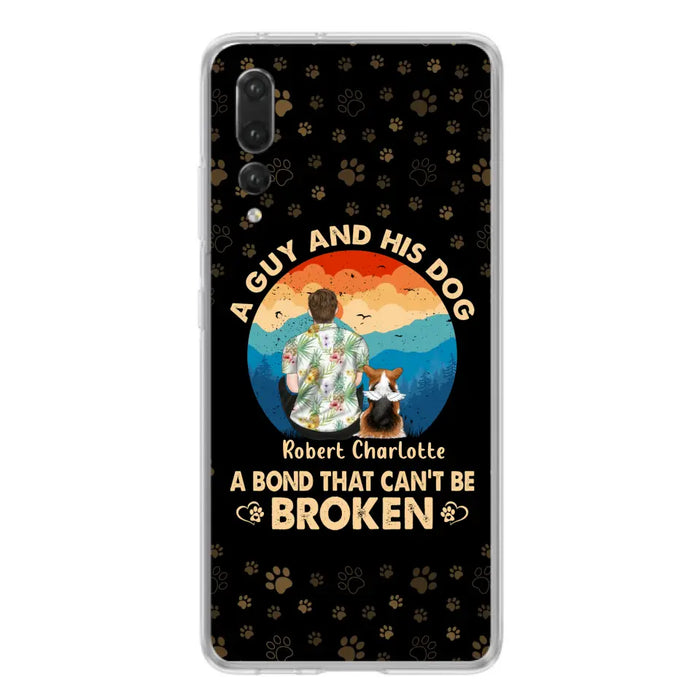 Custom Personalized Dog Dad Phone Case - Father's Day Gift Idea for Dad/Dog Lovers - Upto 4 Dogs - A Guy And His Dog A Bond That Can't Be Broken - Cases For Oppo/Xiaomi/Huawei