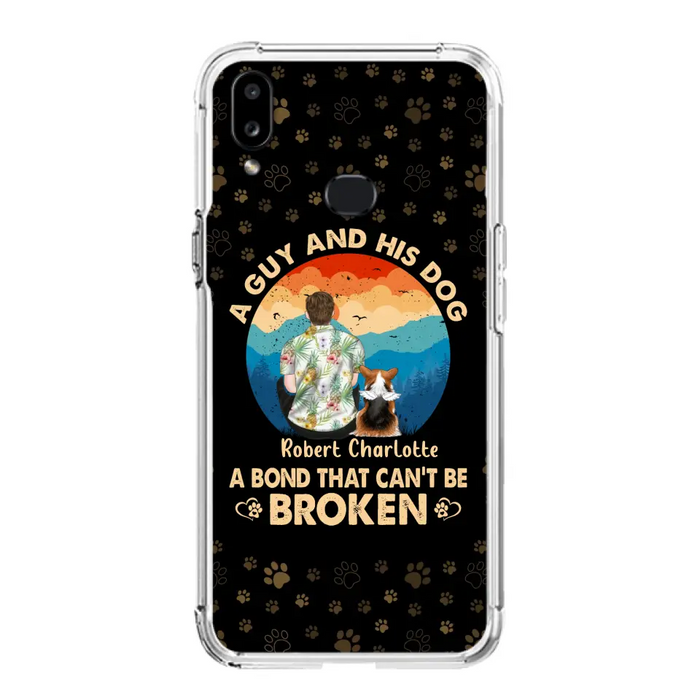 Custom Personalized Dog Dad Phone Case - Father's Day Gift Idea for Dad/Dog Lovers - Upto 4 Dogs - A Guy And His Dog A Bond That Can't Be Broken - Cases For iPhone/Samsung