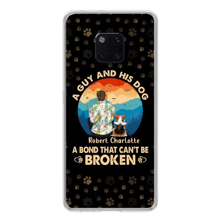 Custom Personalized Dog Dad Phone Case - Father's Day Gift Idea for Dad/Dog Lovers - Upto 4 Dogs - A Guy And His Dog A Bond That Can't Be Broken - Cases For Oppo/Xiaomi/Huawei