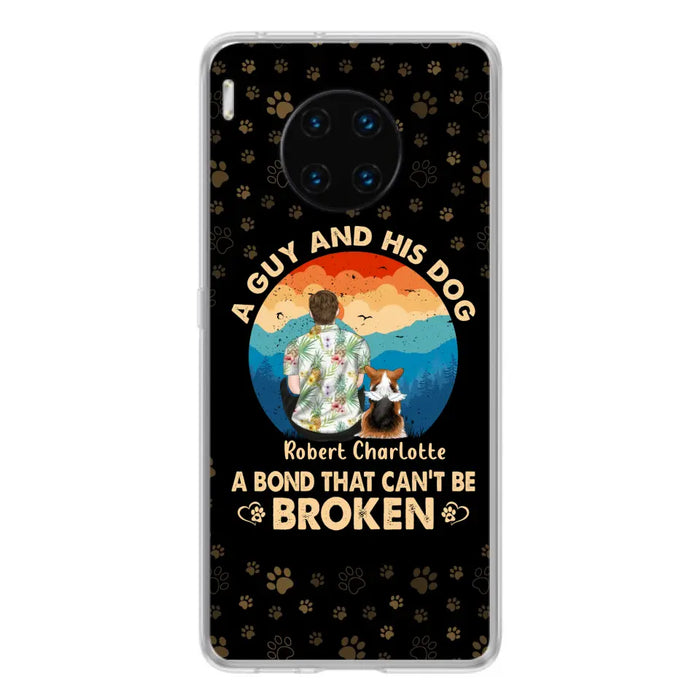 Custom Personalized Dog Dad Phone Case - Father's Day Gift Idea for Dad/Dog Lovers - Upto 4 Dogs - A Guy And His Dog A Bond That Can't Be Broken - Cases For Oppo/Xiaomi/Huawei