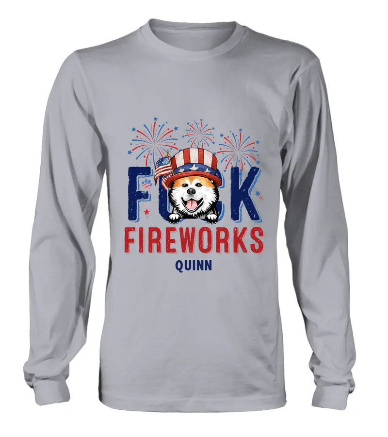 Personalized Fireworks Dog Shirt/Hoodie - Independence Day Gift Idea for Dog/Cat Lovers