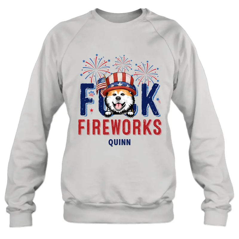 Personalized Fireworks Dog Shirt/Hoodie - Independence Day Gift Idea for Dog/Cat Lovers