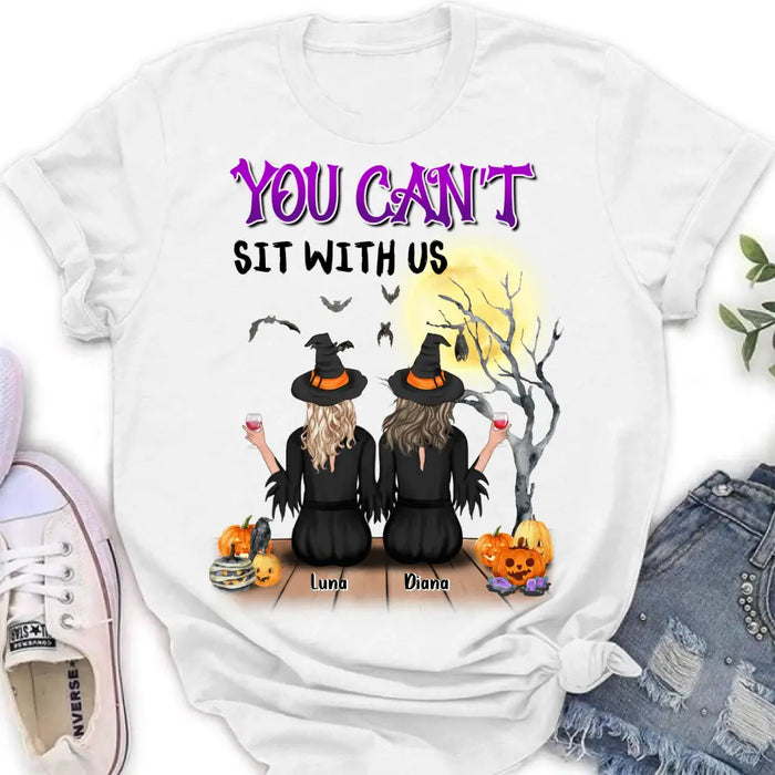 Custom Personalized Halloween Shirt/ Hoodie - Halloween Gift For Friends/ Besties - Up to 5 Girls - You Can't Sit With Us