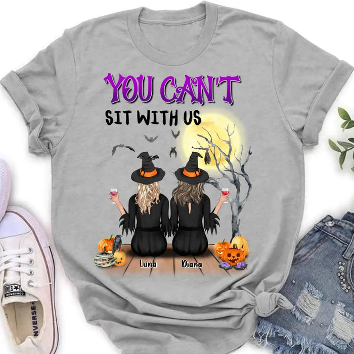 Custom Personalized Halloween Shirt/ Hoodie - Halloween Gift For Friends/ Besties - Up to 5 Girls - You Can't Sit With Us