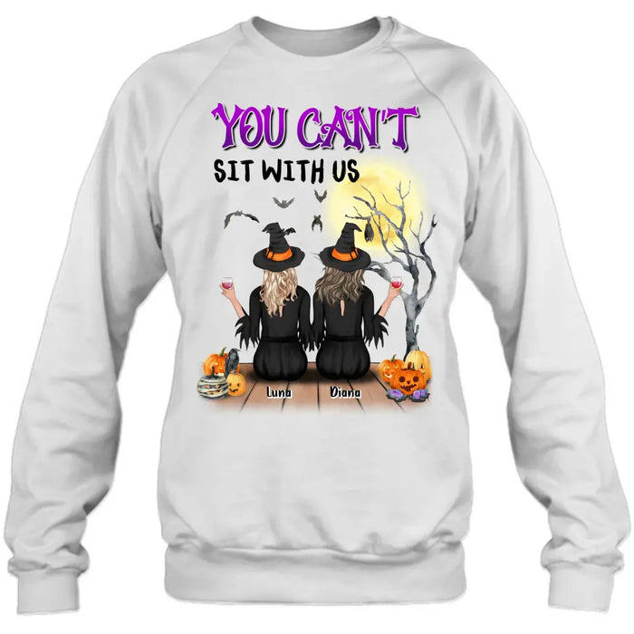 Custom Personalized Halloween Shirt/ Hoodie - Halloween Gift For Friends/ Besties - Up to 5 Girls - You Can't Sit With Us