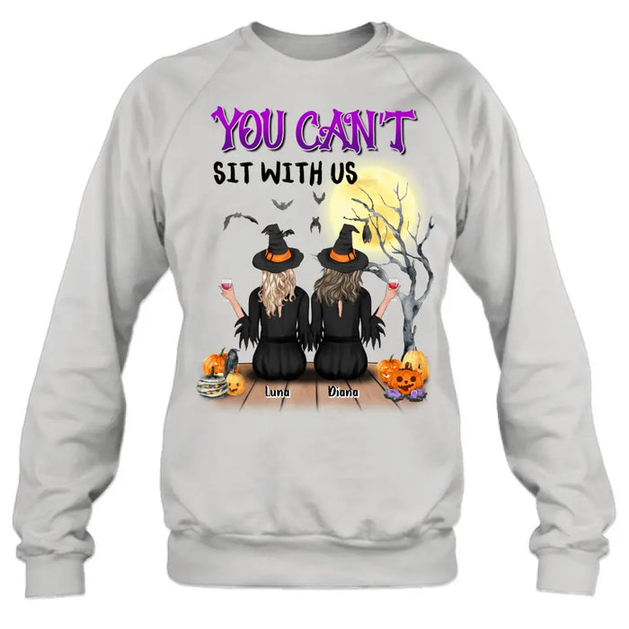 Custom Personalized Halloween Shirt/ Hoodie - Halloween Gift For Friends/ Besties - Up to 5 Girls - You Can't Sit With Us