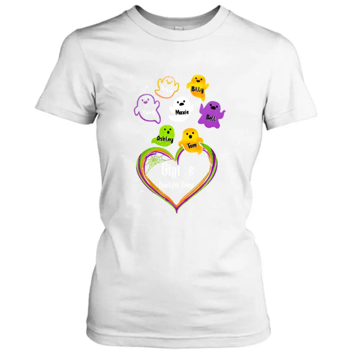 Custom Personalized Gigi's Bootiful Crew T-shirt/Sleeve/Sweatshirt/Hoodie - Halloween gift for Grandma - Up to 7 Grandkids