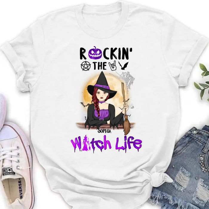 Custom Personalized Witch Shirt - Halloween Gift Idea - Rockin' The Witch Life