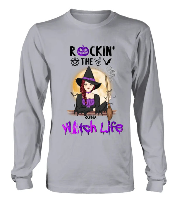 Custom Personalized Witch Shirt - Halloween Gift Idea - Rockin' The Witch Life