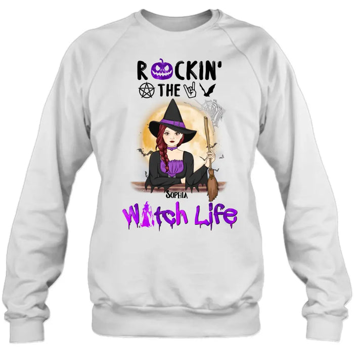 Custom Personalized Witch Shirt - Halloween Gift Idea - Rockin' The Witch Life