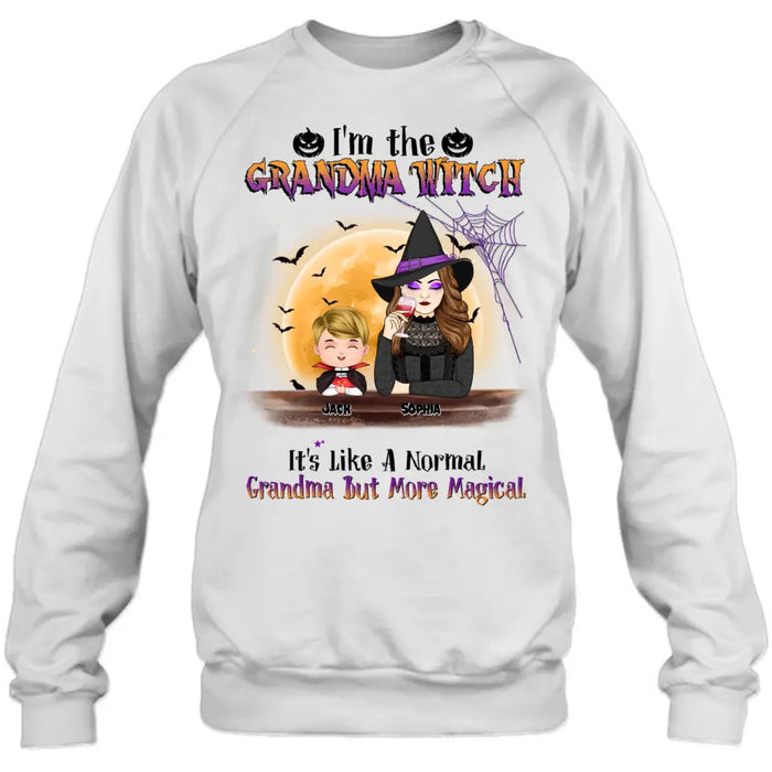 Custom Personalized Grandma Witch Shirt - Gift Idea For Halloween - Up to 5 Kids - I'm Grandma Witch