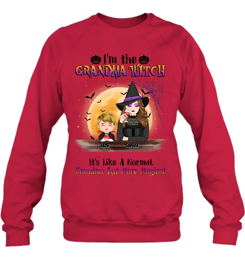 Personalized Grandma Witch Shirt - Gift Idea For Halloween - Up to 5 Kids - I'm Grandma Witch