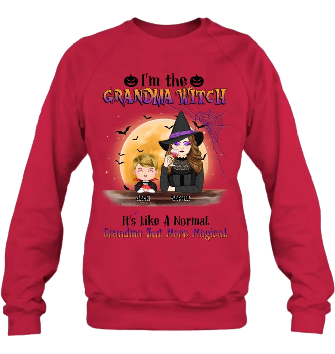 Custom Personalized Grandma Witch Shirt - Gift Idea For Halloween - Up to 5 Kids - I'm Grandma Witch