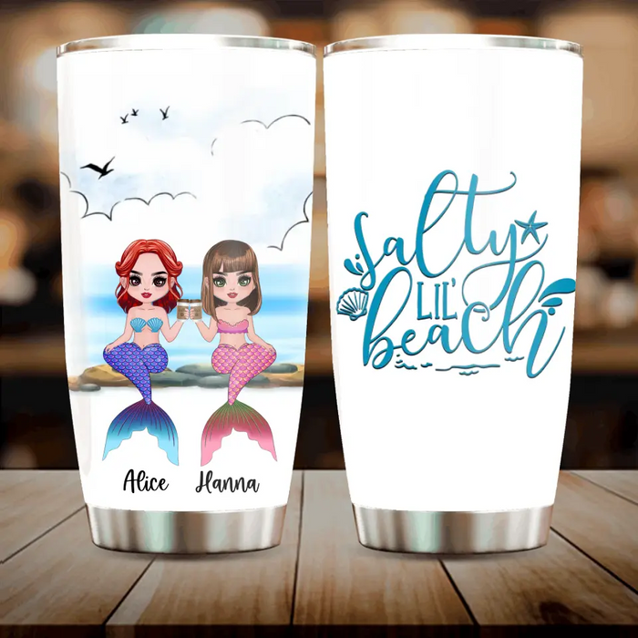Custom Personalized Mermaid Besties Tumbler - Gift Idea For Mermaid Lover/Friends - Salty Lil' Beach
