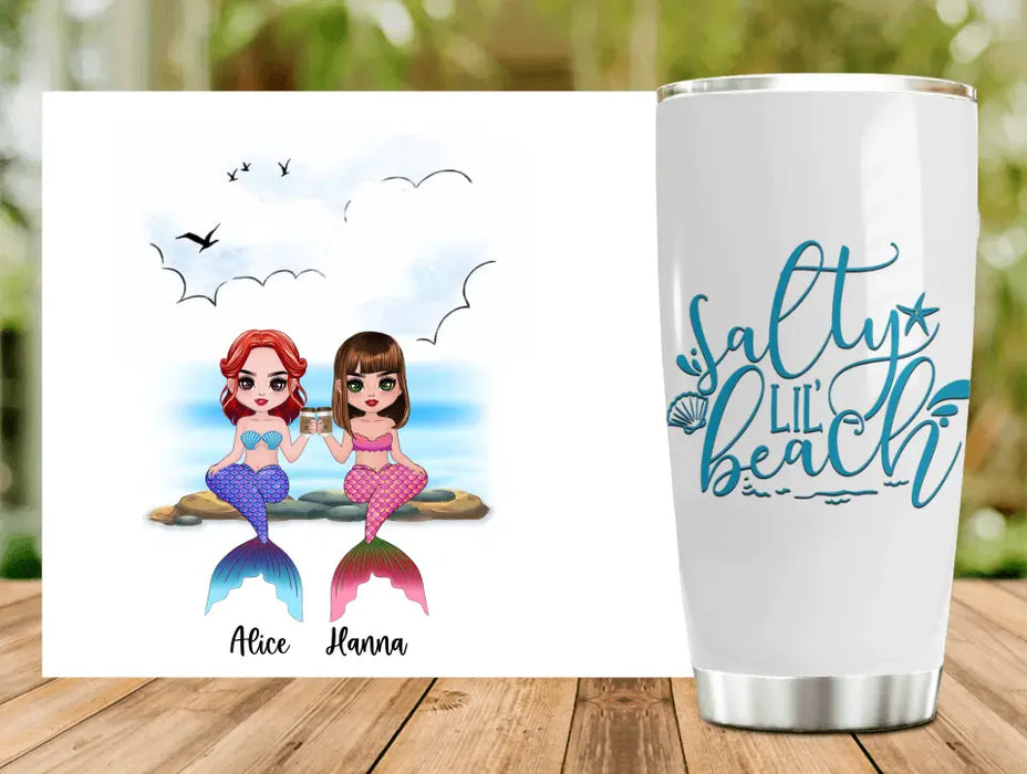 Custom Personalized Mermaid Besties Tumbler - Gift Idea For Mermaid Lover/Friends - Salty Lil' Beach