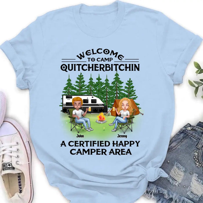 Custom Personalized Camping Shirt/Hoodie - Upto 7 People - Gift Idea for Camping Lovers - Welcome To Camp Quitcherbitchin