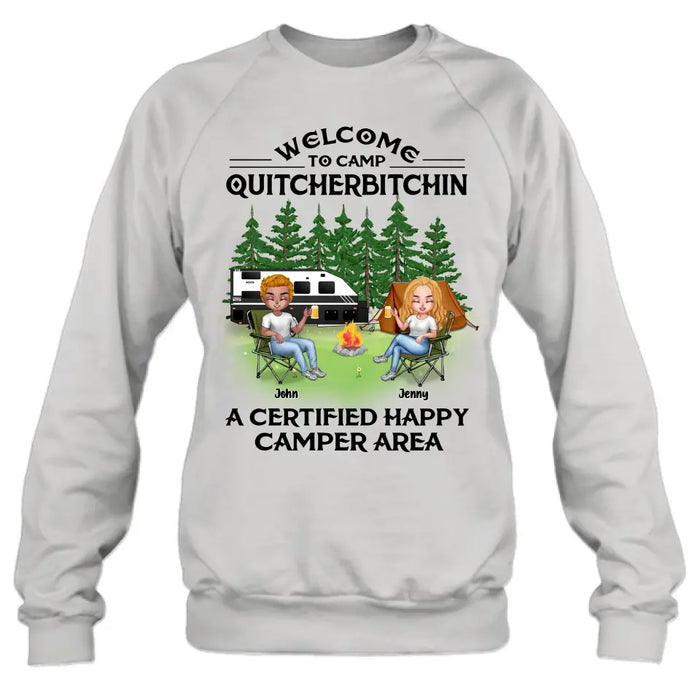 Custom Personalized Camping Shirt/Hoodie - Upto 7 People - Gift Idea for Camping Lovers - Welcome To Camp Quitcherbitchin