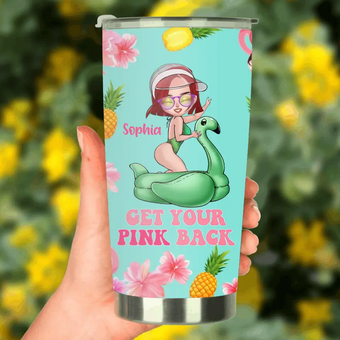 Custom Personalized Bikini Girl Tumbler - Gift Idea For Girl/Beach Lovers - Get Your Pink Back