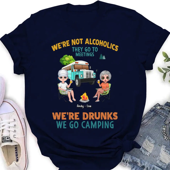 Custom Personalized Camping Shirt/Hoodie - Upto 6 People - Gifts Idea for Friends/Camping Lovers - We're Not Alcoholics