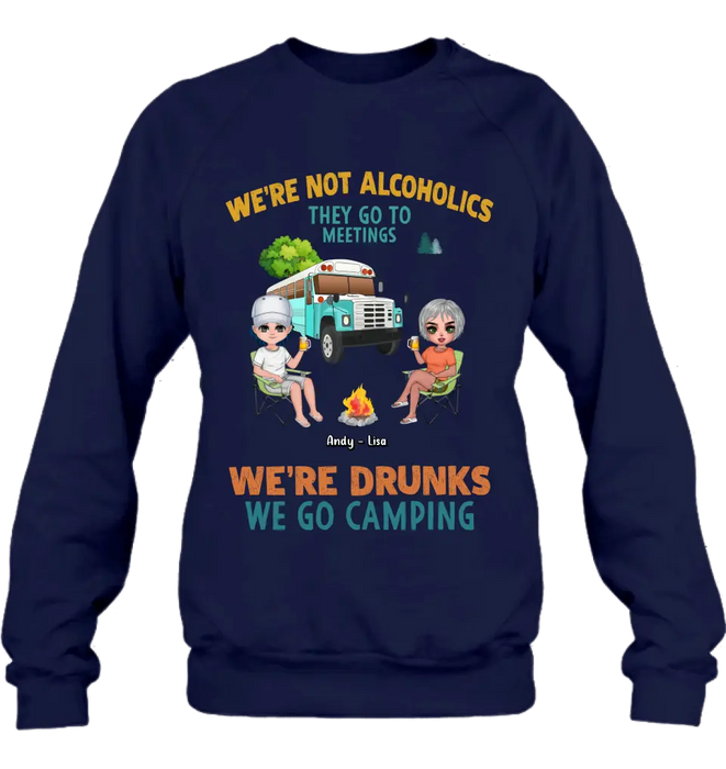 Custom Personalized Camping Shirt/Hoodie - Upto 6 People - Gifts Idea for Friends/Camping Lovers - We're Not Alcoholics