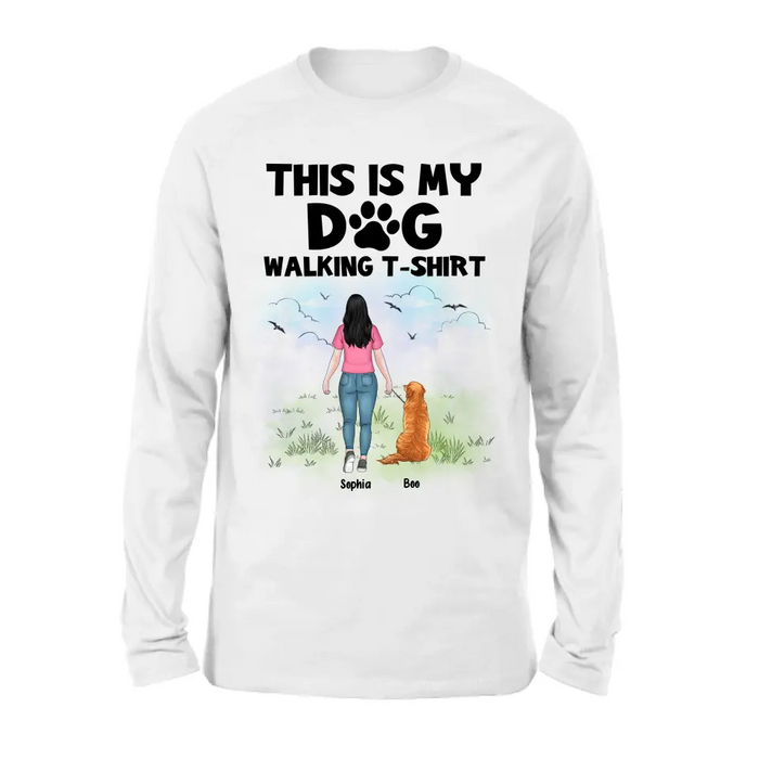 Custom Personalized Dog Shirt/Hoodie - Upto 4 Dogs - Gift Idea For Dog Lovers - This Is My Dog Walking T-Shirt