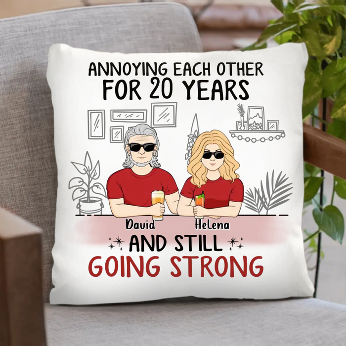 Personalized Couple Pillow Cover - Best Gift Idea For Couple/Husband/Father's Day - Annoying Each Other For 20 Years And Still Going Strong