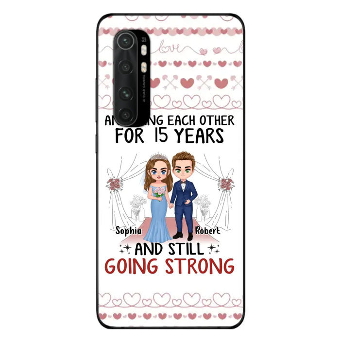 Custom Personalized Chibi Couple Phone Case - Best Gift Idea For Couple/Husband/Father's Day - Annoying Each Other For 15 Years And Still Going Strong - Case For Oppo/Xiaomi/Huawei