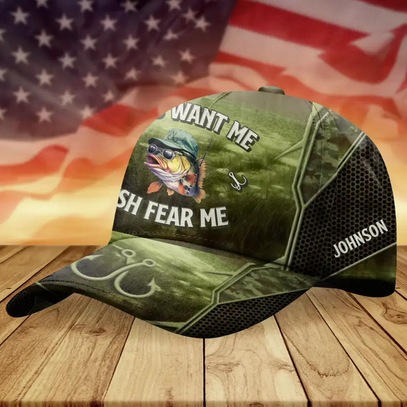 Personalized Fishing Baseball Cap - Gift Idea For Fishing Lovers - Girls Want Me Fish Fear Me
