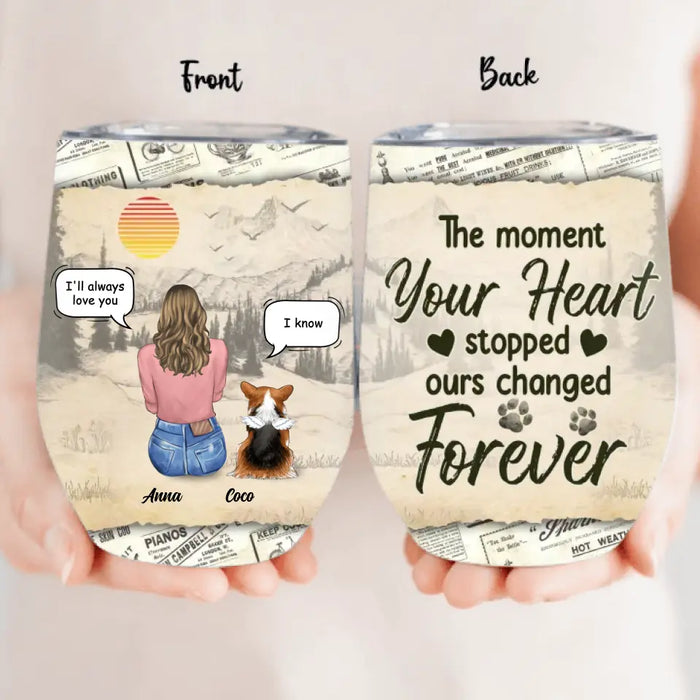 Custom Personalized Memorial Dog Wine Tumbler - Memorial Gift For Dog Lover