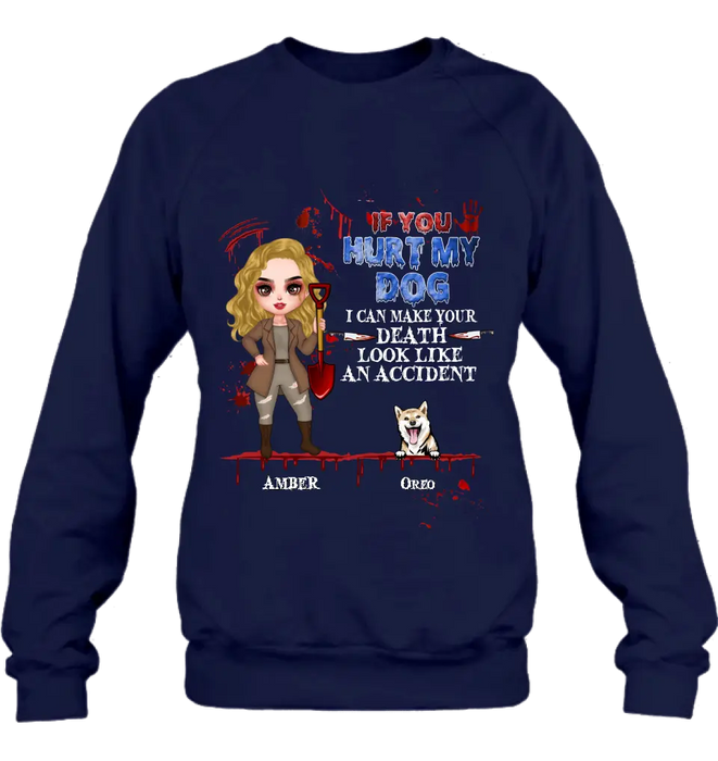 Custom Personalized Halloween Shirt/Hoodie - Upto 5 Pets - Halloween Gift Idea for Dog/Cat Lovers - If You Hurt My Dog/Cat I Can Make Your Death Look Like An Accident